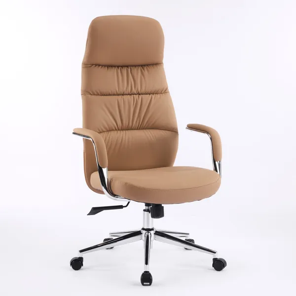 Camel_Pu_Leather_Metal_Frame_High_Density_Foam_High-Back_Ergonomic_Chair