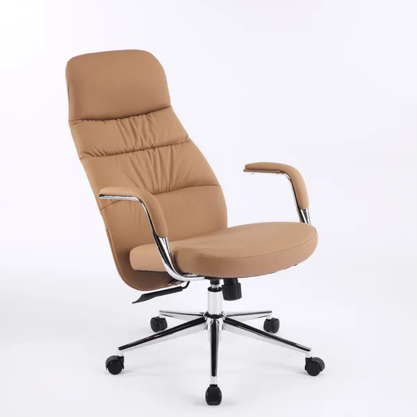 Camel_Pu_Leather_Metal_Frame_High_Density_Foam_High-Back_Ergonomic_Chair