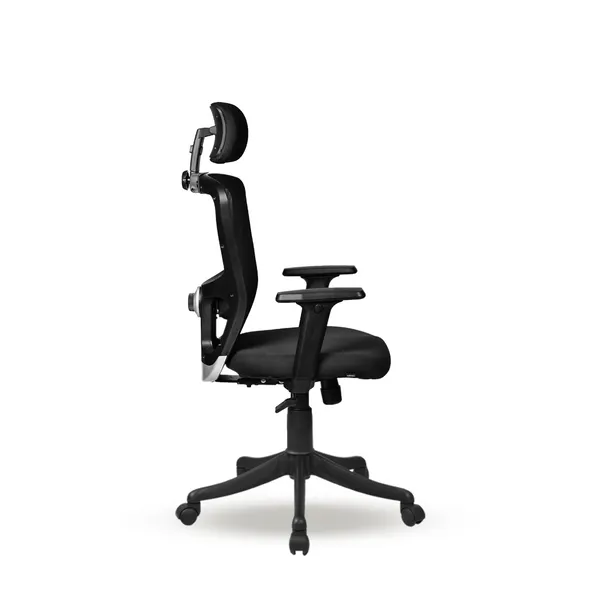 Black_Nylon_Frame_Mesh_Back_Fabric_Seat_Chrome_Base_Swivel_Ergonomic_Chair