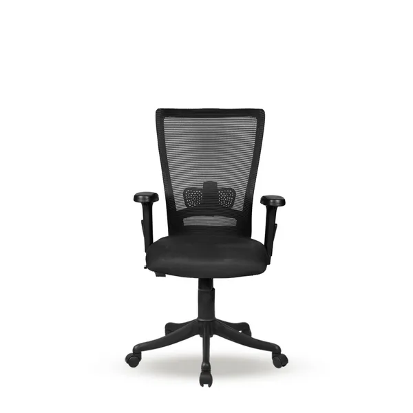 Black_Nylon_Frame_Mesh_Back_Fabric_Seat_Chrome_Base_Mid-Back_Ergonomic_Chair