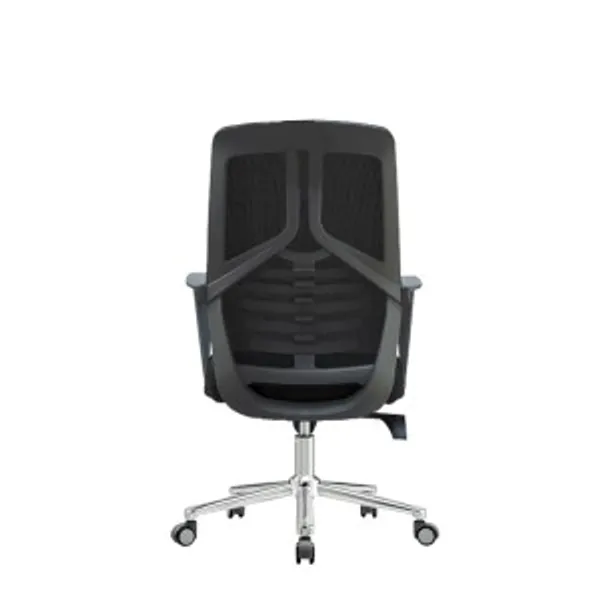 Black_Nylon_Frame_Mesh_Back_Fabric_Seat_Chrome_Base_High-Back_Chair_With_Headrest