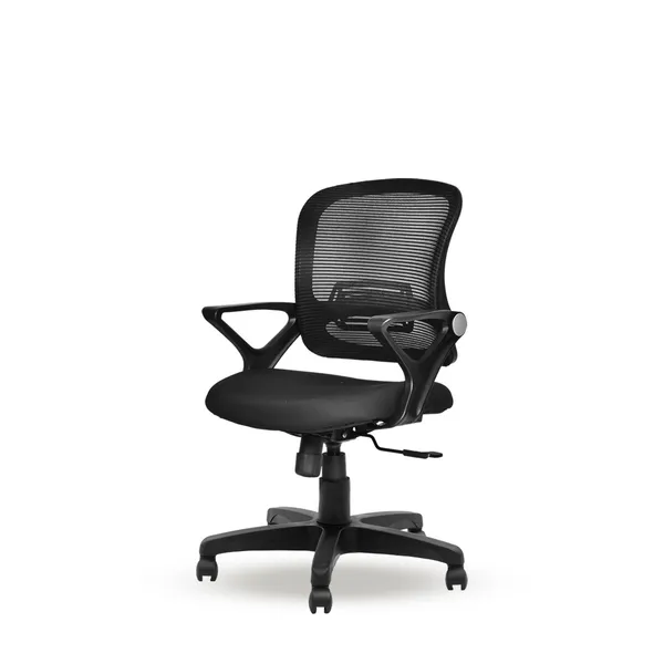 Black_Nylon_Frame_Mesh_Back_Fabric_Seat_Chrome_Base_Ergonomic_Office_Chair