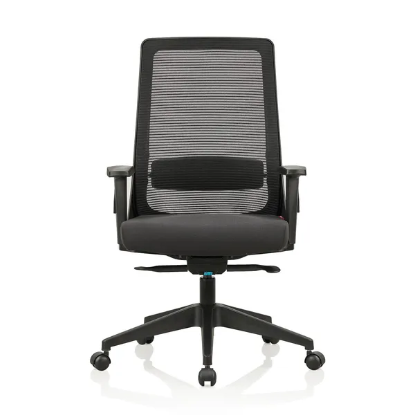 Black_Nylon_Frame_Mesh_Back_Fabric_Seat_Chrome_Base_Mid-Back_Ergonomic_Chair