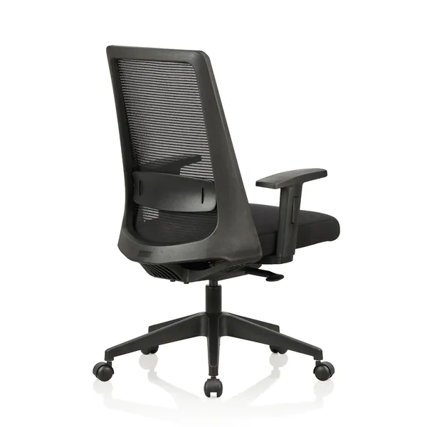 Black_Nylon_Frame_Mesh_Back_Fabric_Seat_Chrome_Base_Mid-Back_Ergonomic_Chair