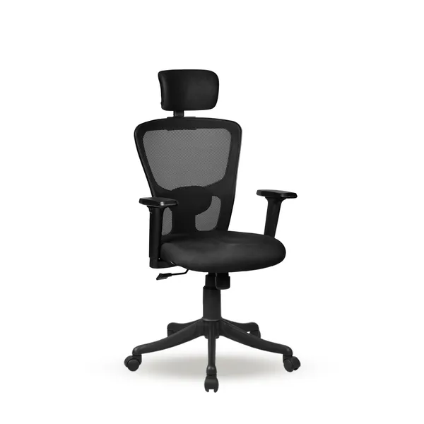 Black_Nylon_Frame_Mesh_Back_Fabric_Seat_Chrome_Base_Swivel_Ergonomic_Chair