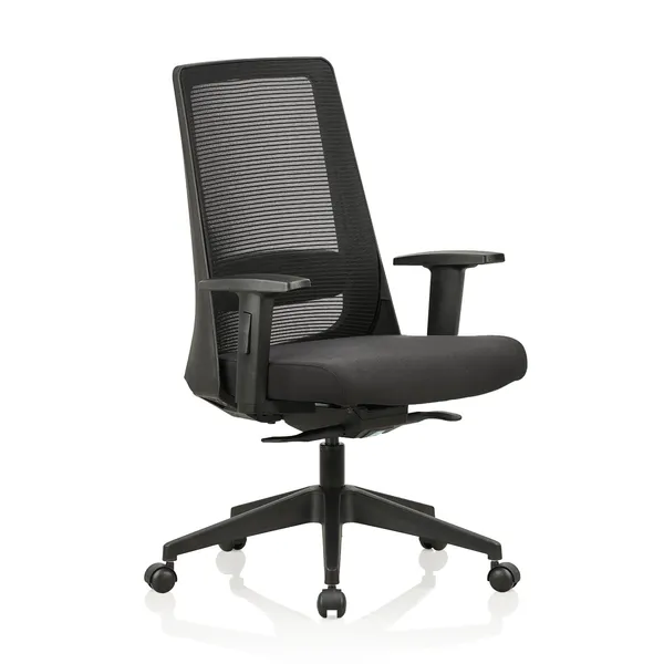 Black_Nylon_Frame_Mesh_Back_Fabric_Seat_Chrome_Base_Mid-Back_Ergonomic_Chair