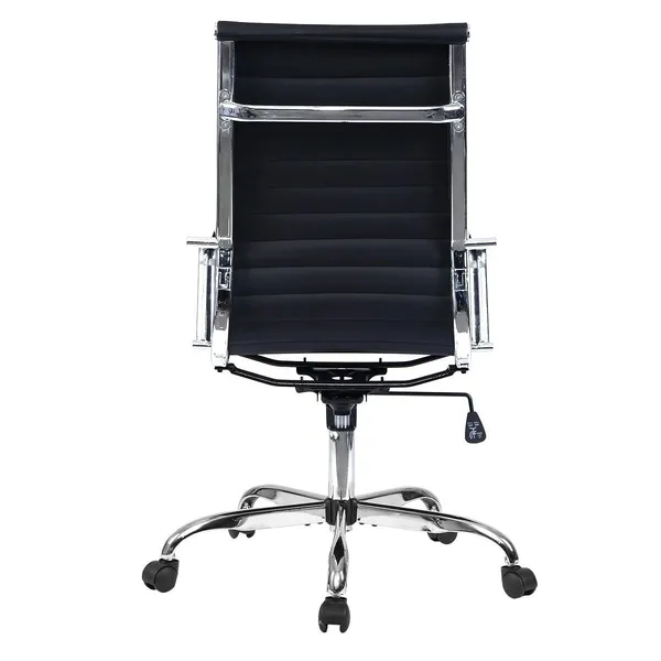 Black_Pu_Leather_Metal_Frame_High_Density_Foam_High-Back_Leatherette_Chair
