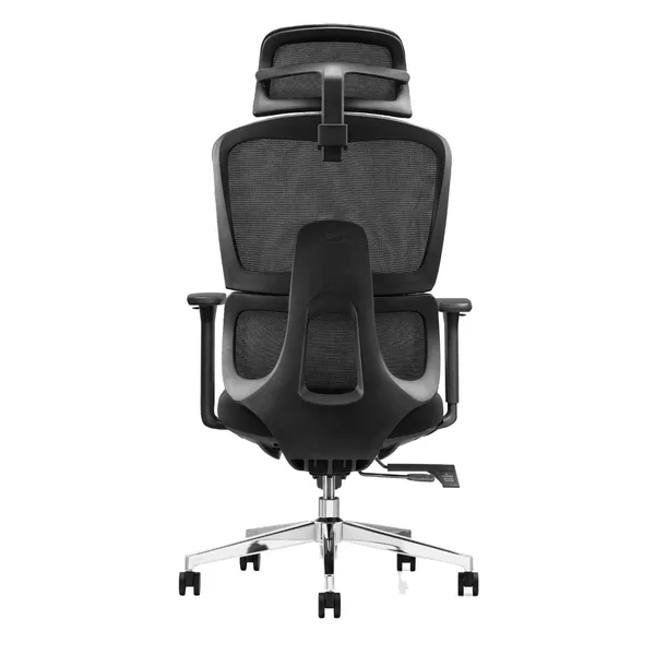 Black_Nylon_Frame_Mesh_Back_Fabric_Seat_Chrome_Base_High-Back_Chair_With_Headrest