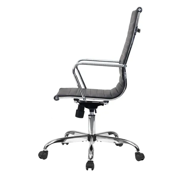 Black_Pu_Leather_Metal_Frame_High_Density_Foam_High-Back_Leatherette_Chair