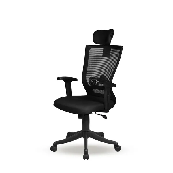 Black_Nylon_Frame_Mesh_Back_Fabric_Seat_Chrome_Base_Mid-Back_Ergonomic_Chair