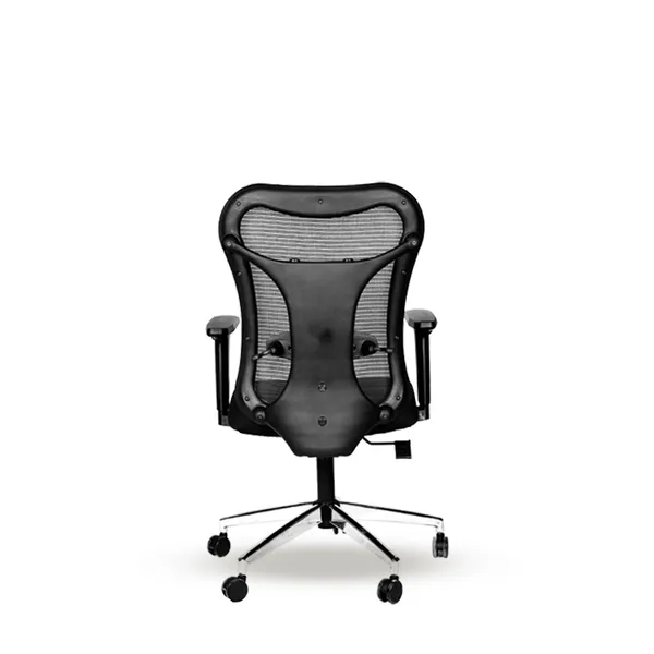 Black_Nylon_Frame_Mesh_Back_Fabric_Seat_Chrome_Base_High-Back_Chair_With_Headrest