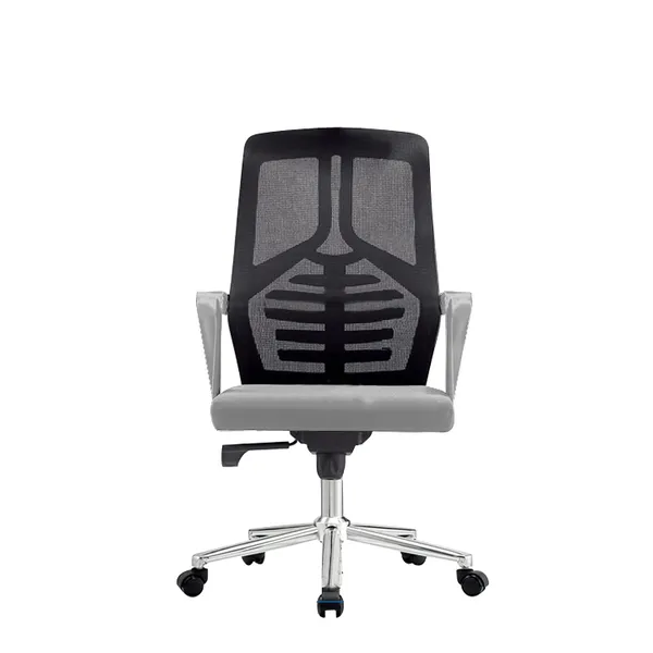 Black_Nylon_Frame_Mesh_Back_Fabric_Seat_Chrome_Base_High-Back_Chair_With_Headrest