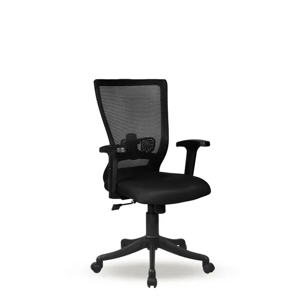 Black_Nylon_Frame_Mesh_Back_Fabric_Seat_Chrome_Base_Mid-Back_Ergonomic_Chair