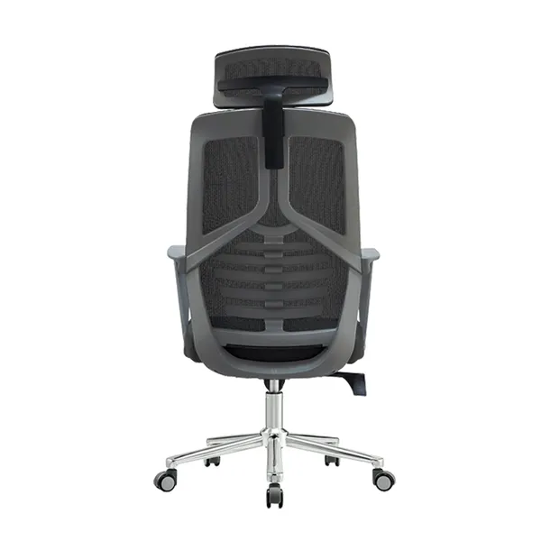 Black_Nylon_Frame_Mesh_Back_Fabric_Seat_Chrome_Base_High-Back_Chair_With_Headrest