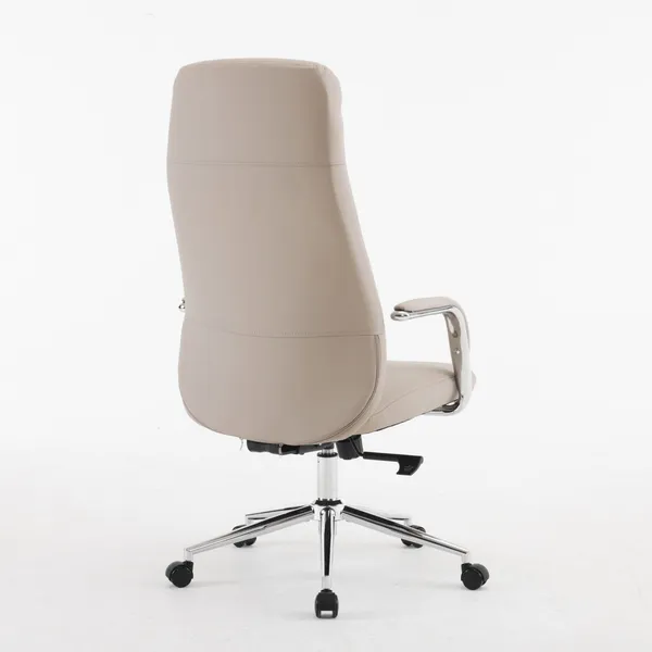 Beige_Pu_Leather_Metal_Frame_High_Density_Foam_Upholstered_Executive_Chair