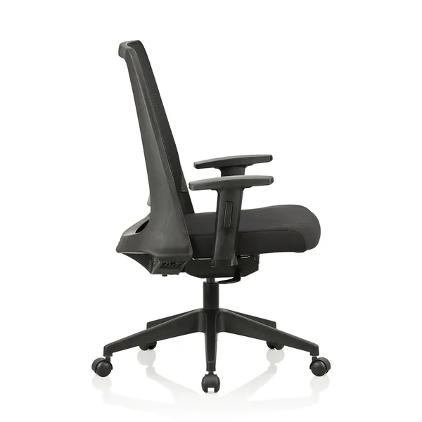 Black_Nylon_Frame_Mesh_Back_Fabric_Seat_Chrome_Base_Mid-Back_Ergonomic_Chair
