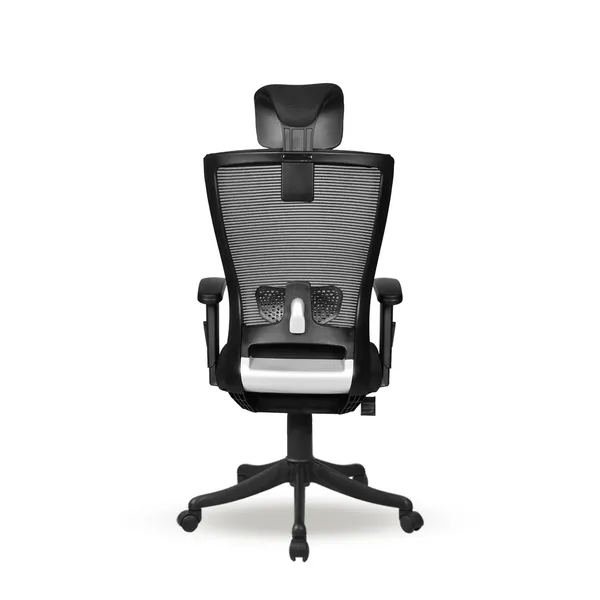 Black_Nylon_Frame_Mesh_Back_Fabric_Seat_Chrome_Base_Mid-Back_Ergonomic_Chair