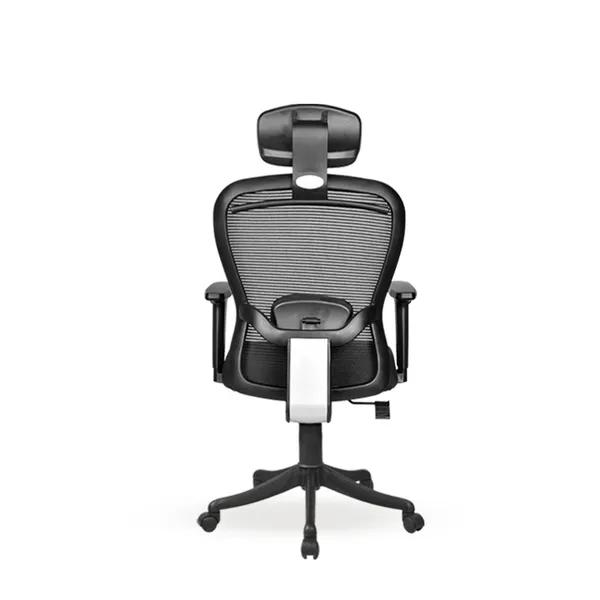 Black_Nylon_Frame_Mesh_Back_Fabric_Seat_Chrome_Base_High-Back_Chair_With_Headrest