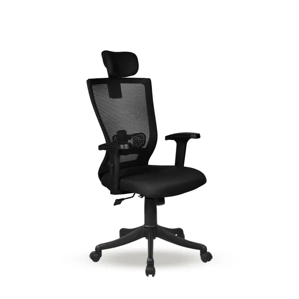 Black_Nylon_Frame_Mesh_Back_Fabric_Seat_Chrome_Base_Mid-Back_Ergonomic_Chair