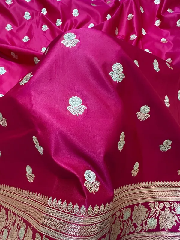 Premium_Rani_Pink_Banarasi_Silk_Saree_With_Rich_Gold_Silver_Double_Zari_Weaving