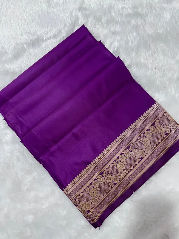 Luxury_Violet_Plain_Silk_Saree_With_Rich_Banarasi_Border