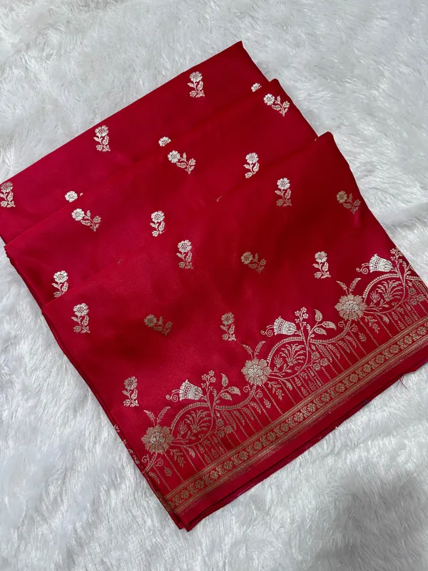 Premium_Crimson_Red_Banarasi_Silk_Saree_With_Elegant_Double_Zari_Buti_Border