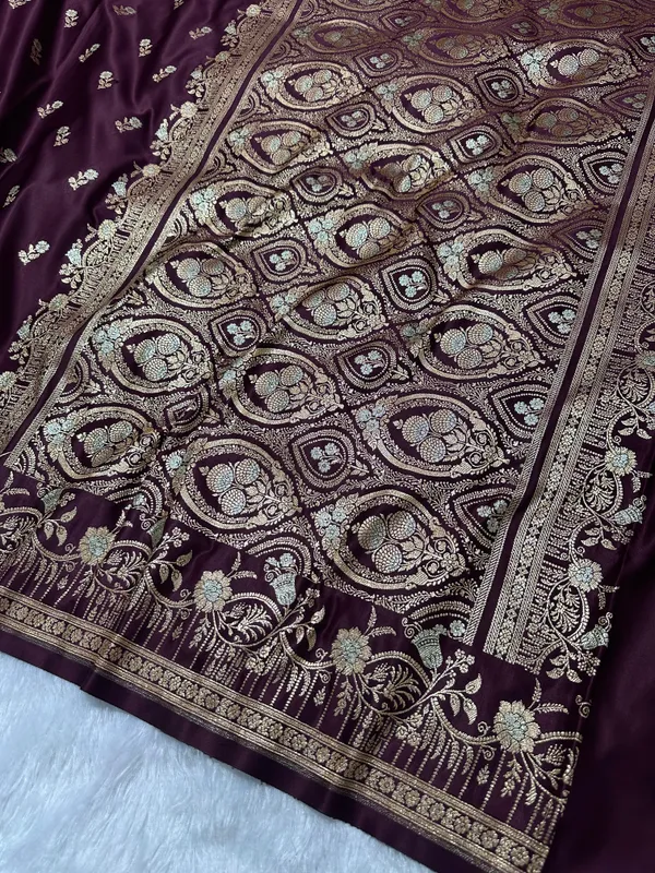 Premium_Deep_Wine_Banarasi_Silk_Saree_With_Elegant_Double_Zari_Buti_Border_Nbsp