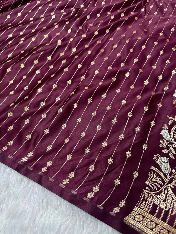 Premium_Deep_Wine_Banarasi_Silk_Saree_With_Elegant_Double_Zari_Buti_Border_Nbsp