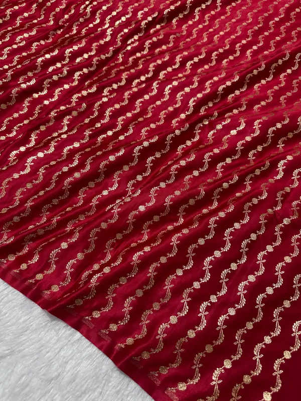 Premium_Scarlet_Red_Banarasi_Silk_Saree_With_Elegant_Double_Zari_Buti_Border