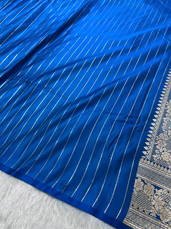 Luxury_Firozi_Plain_Silk_Saree_With_Rich_Banarasi_Border