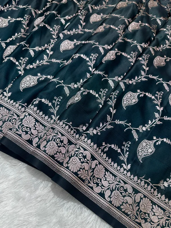 Royal_Teal_Blue_Colour_Banarasi_Silk_Saree