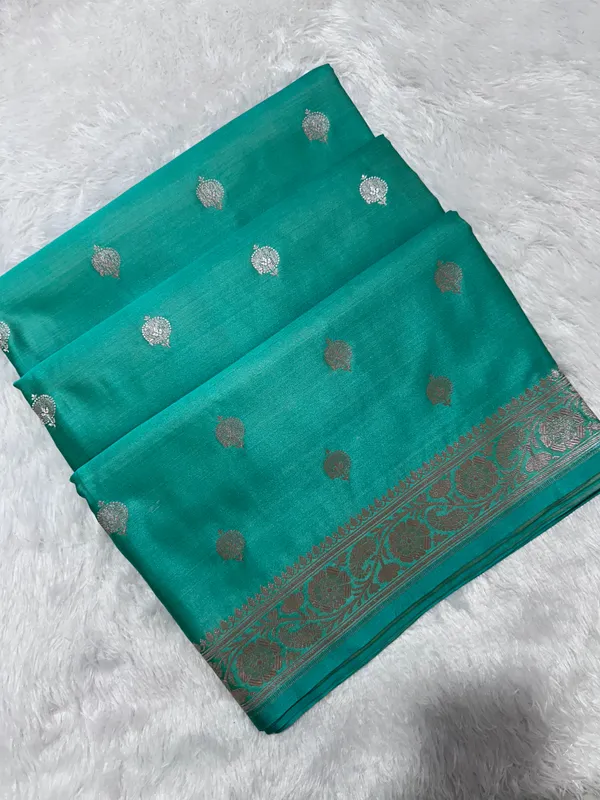 Elegant_Sea_Green_Banarasi_Silk_Saree