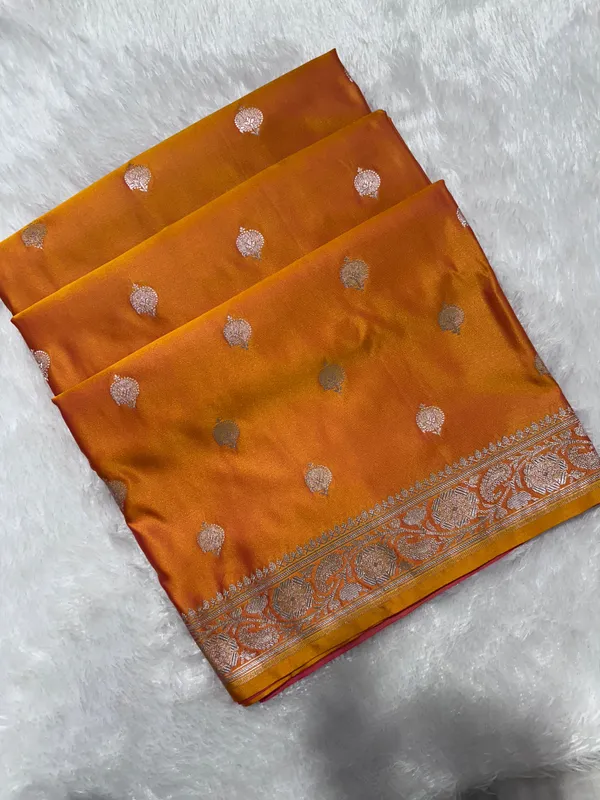 Premium_Mustard_Gold_Banarasi_Silk_Saree_With_Elegant_Double_Zari_Buti_Border