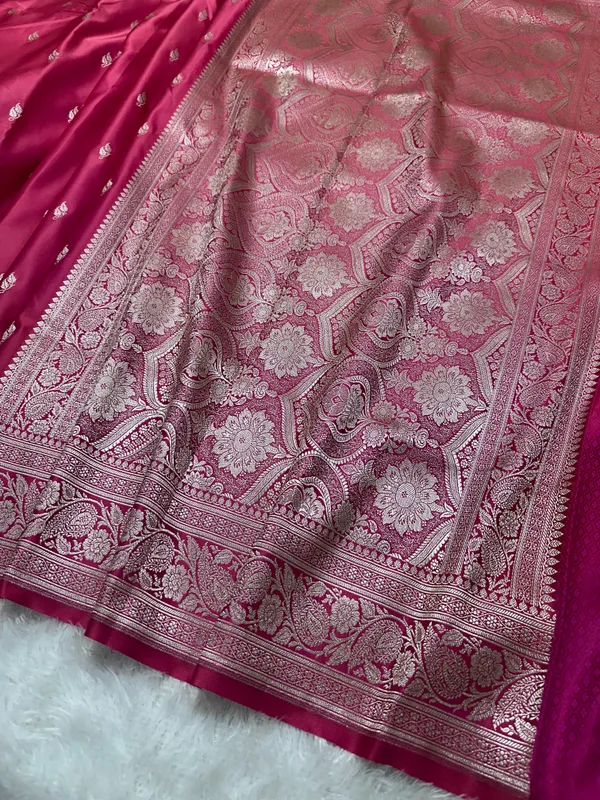 Rani_Pink_Katan_Silk_Banarasi_Saree_With_Traditional_Paisley_Border_And_Subtle_Copper_Zari_Micro_Butis_Copy