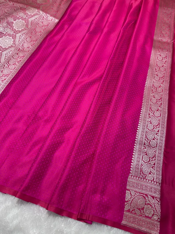 Rani_Pink_Katan_Silk_Banarasi_Saree_With_Traditional_Paisley_Border_And_Subtle_Copper_Zari_Micro_Butis_Copy