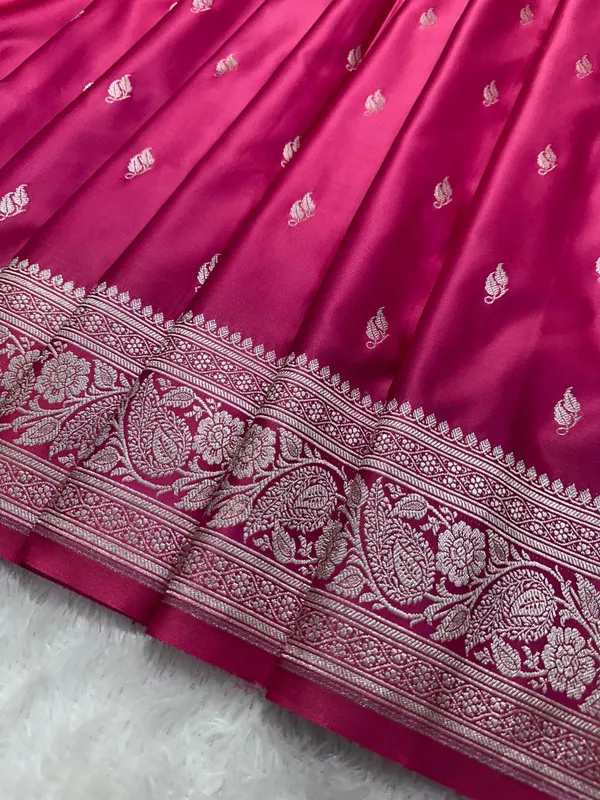 Rani_Pink_Katan_Silk_Banarasi_Saree_With_Traditional_Paisley_Border_And_Subtle_Copper_Zari_Micro_Butis_Copy