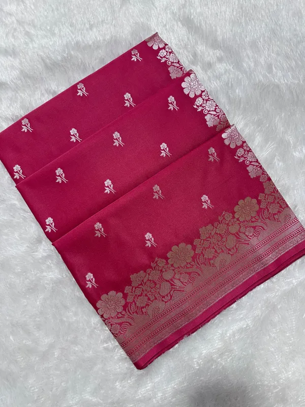 Deep_Cherry_Katan_Silk_Banarasi_Saree_With_Fine_Antique_Copper_Zari_Arch_Bell_Jhallar_Border