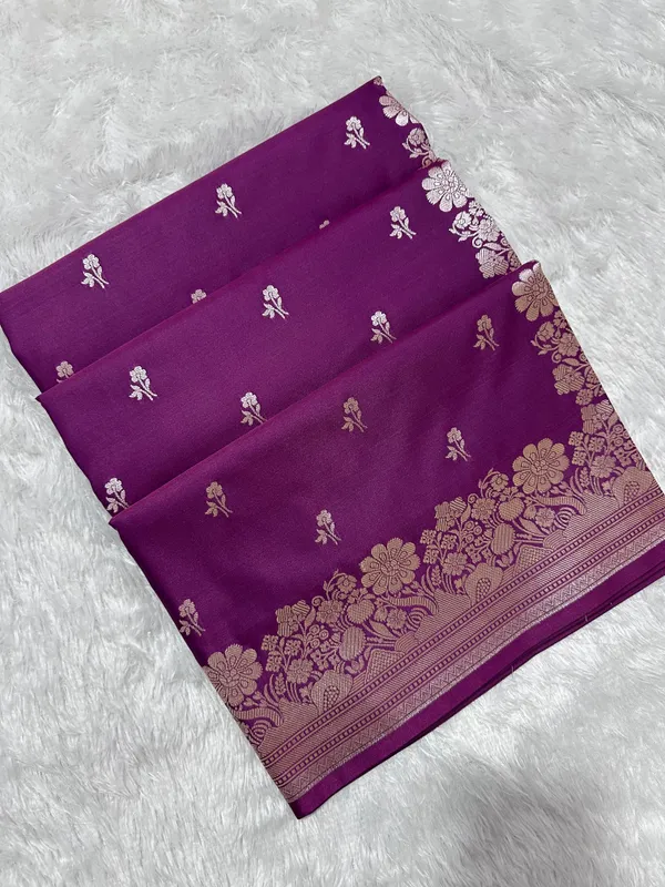 Purple_Katan_Silk_Banarasi_Saree_With_Fine_Antique_Copper_Zari_Arch_Bell_Jhallar_Border