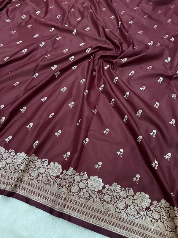 Deep_Wine_Katan_Silk_Banarasi_Saree_With_Fine_Antique_Copper_Zari_Arch_Bell_Jhallar_Border