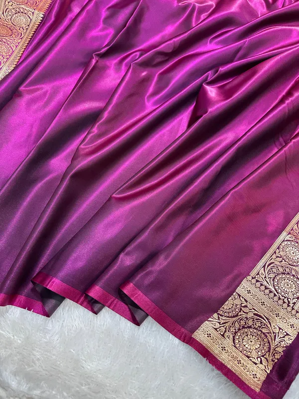 Deep_Wine_Satin_Silk_Banarasi_Saree_With_Royal_Guldasta_Chakra_Border_And_Traditional_Chand_Panna_Butis