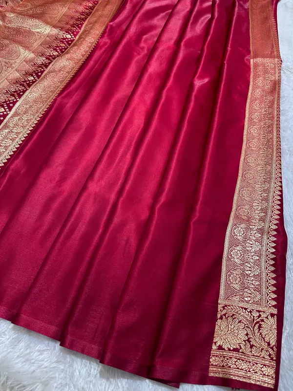 Bridal_Maroon_Satin_Silk_Banarasi_Saree_With_Royal_Floral_Jhallar_Border_And_Royal_Peacock_Paisley_Butas