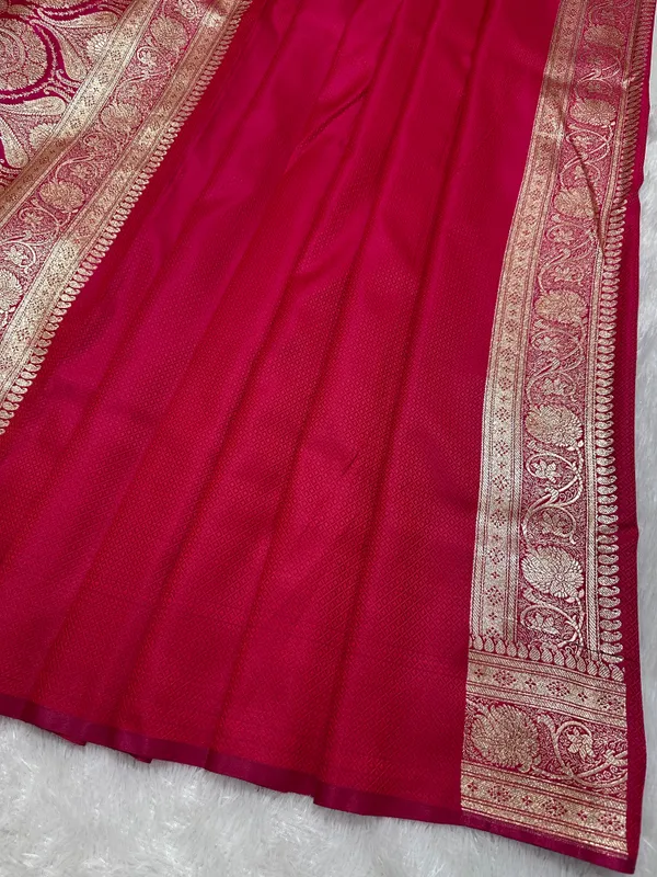 Rani_Pink_Satin_Silk_Banarasi_Saree_With_Royal_Meena_Floral_Border_And_Traditional_Diamond_Kalka_Butis