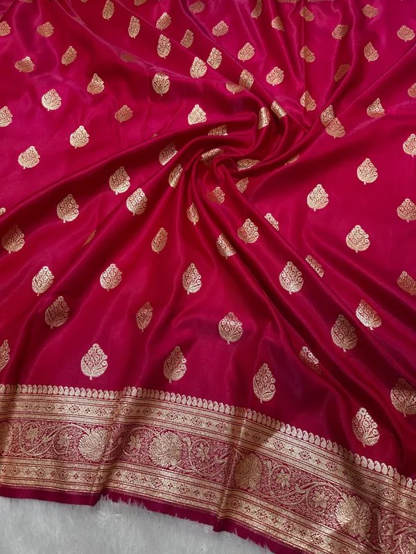 Rani_Pink_Satin_Silk_Banarasi_Saree_With_Royal_Meena_Floral_Border_And_Traditional_Diamond_Kalka_Butis