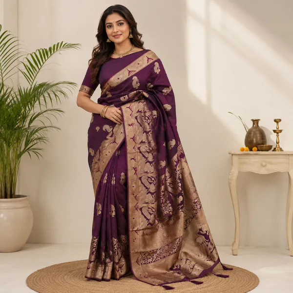 Bit_Black_Banarasi_Silk_Saree_with_Rich_Zari_Woven_Border_&_Pallu