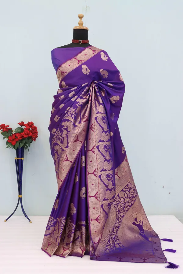 Bit_BlueSoft_Banarasi_Silk_Saree_with_Rich_Zari_Woven_Border_&_Pallu