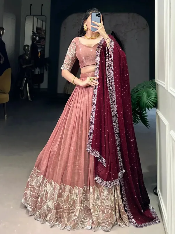 Elegant_Embroidered_Sequence_Designer_Lahenga_Choli_With_Dupatta