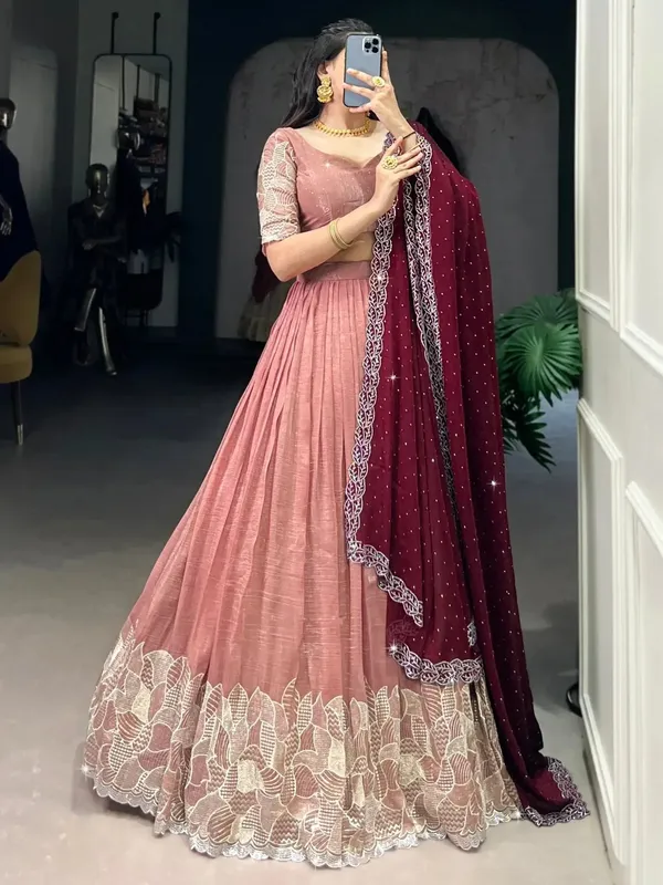 Elegant_Embroidered_Sequence_Designer_Lahenga_Choli_With_Dupatta
