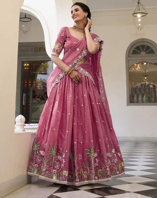 Elegant_Embroidered_Sequence_Designer_Lahenga_Choli_With_Dupatta