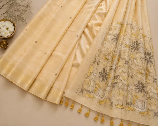 Muga_Cotton_Cream_Yellow_Floral_Printed_Saree_with_Designer_Pallu_&_Tassels