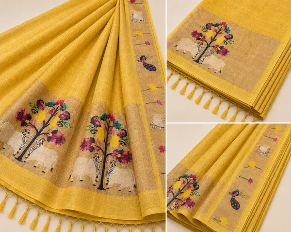 Muga_Cotton_Printed_Saree_with_Floral_&_Traditional_Motif_Border